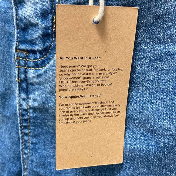 HDLTE Denim Jean Fringe Shorts Women Size Small - Picture 3 of 7